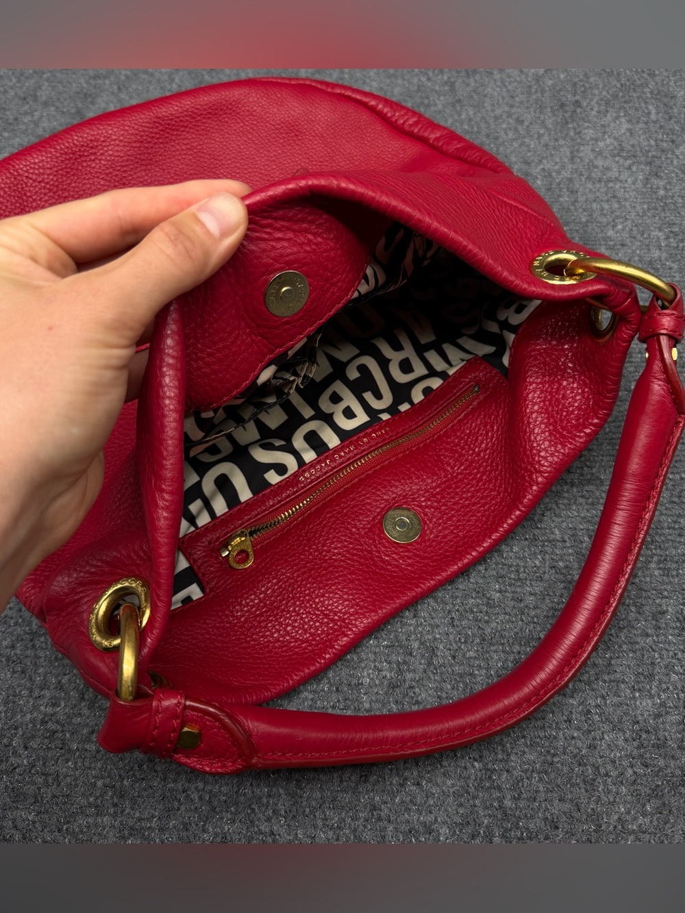 MARC JACOBS Classic Q Hiller Bag Bright Red - Picture 9 of 15